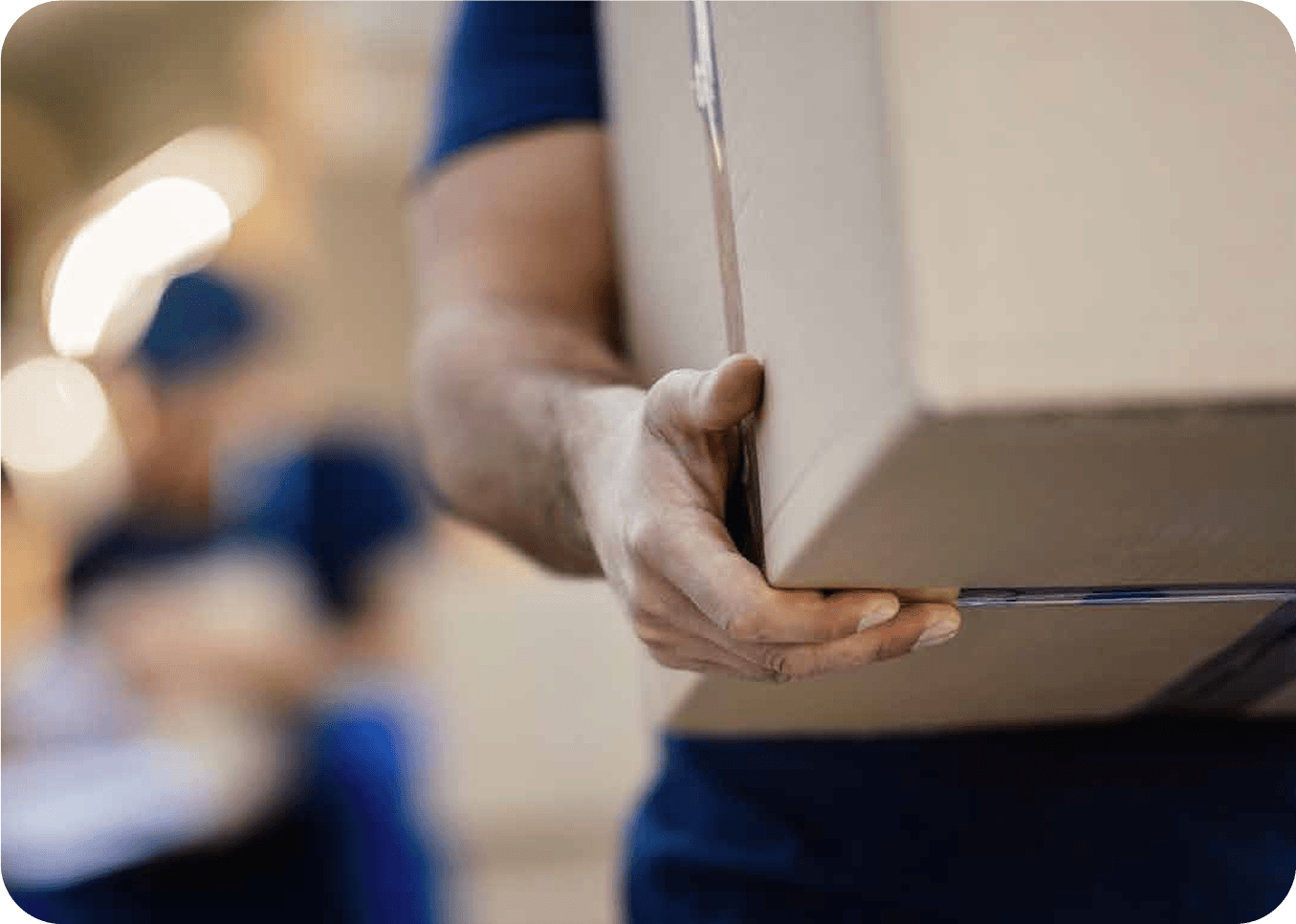 Mover carrying a box